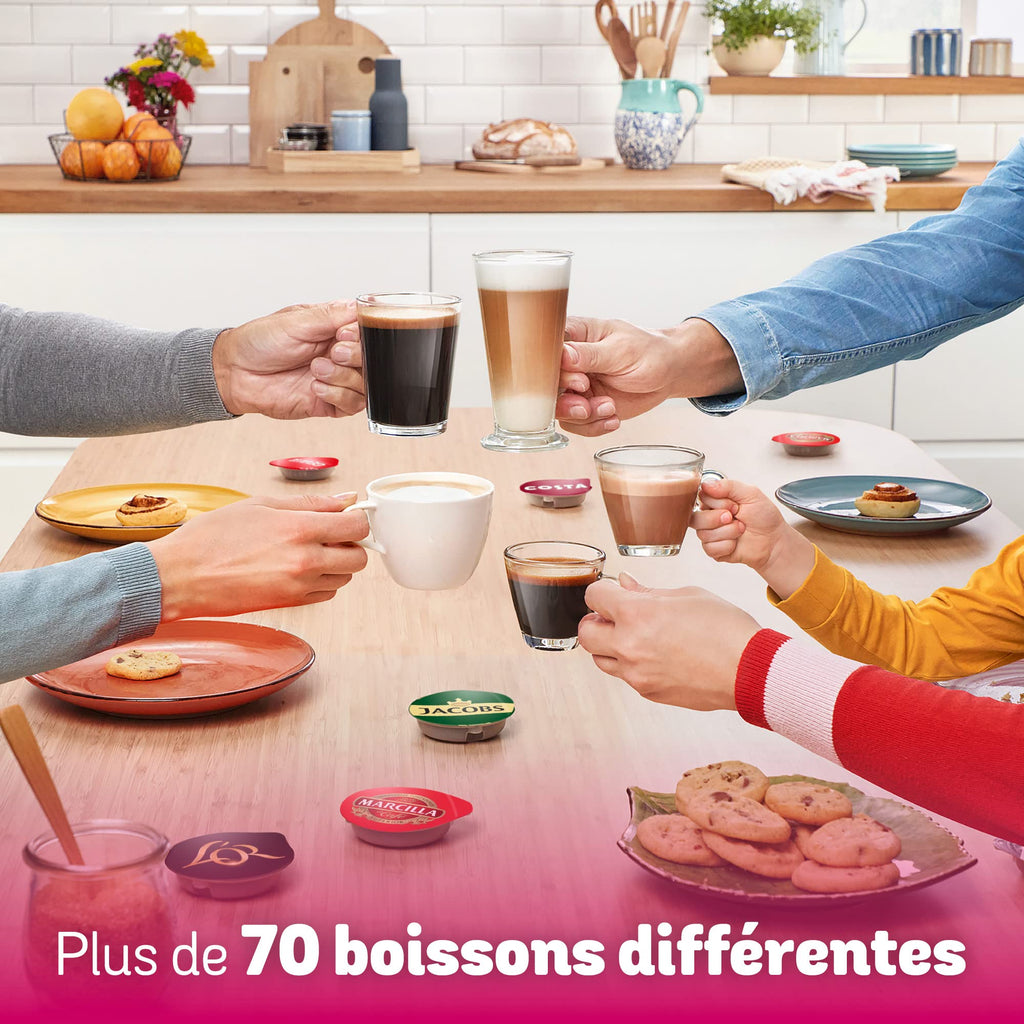 Machine à Café Tassimo Happy, tas1001, OneTouch, violet & blanc